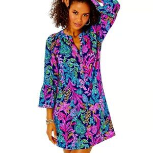 Lilly Pulitzer Norris Dress Aegean Navy Calypso Coast Print Size XL